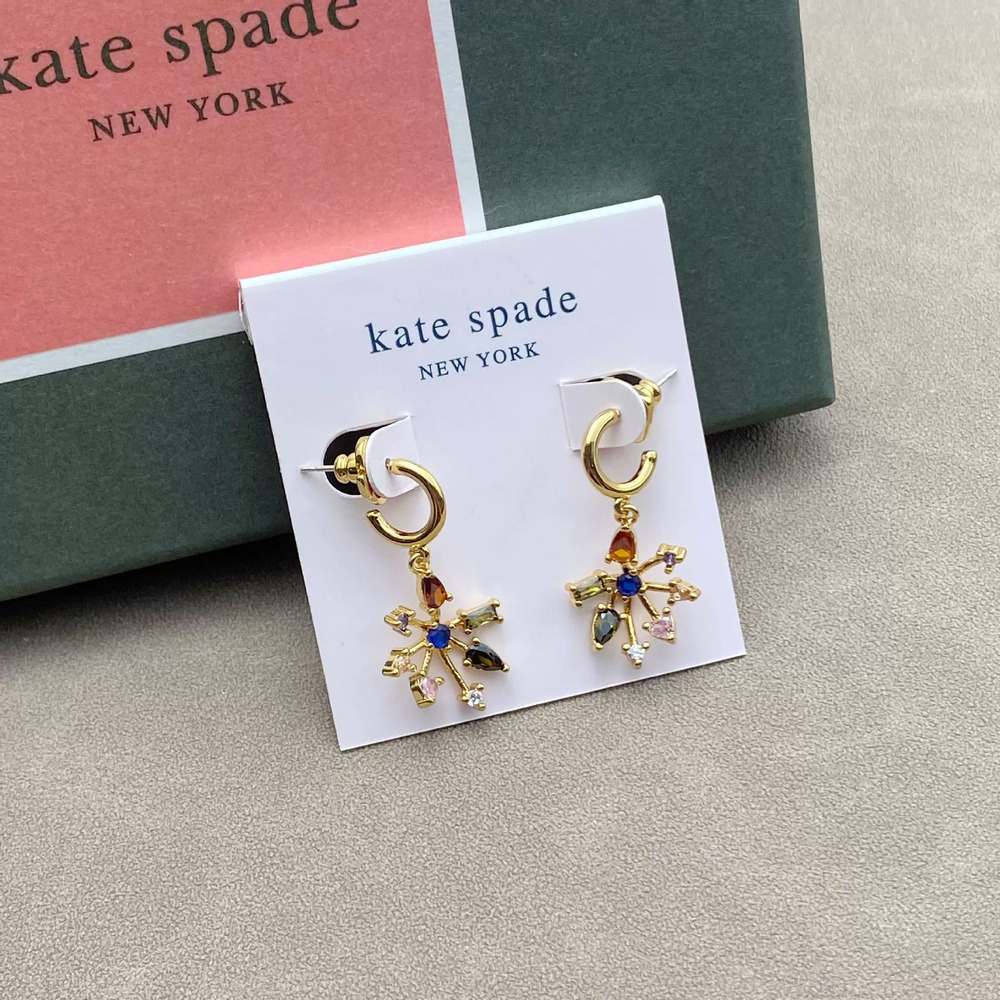 kate spade Firework Drop Oblong Round Heart Multi Zircon Inlay Metal Earrings